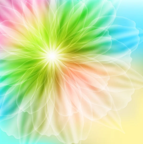 Beautiful card with rainbow flower — Stock Vector