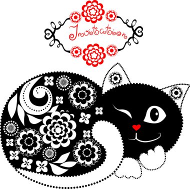 Siyah-Beyaz dantel kedi.