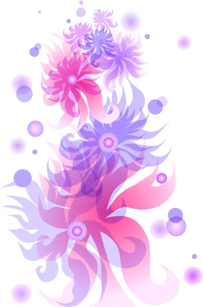 透明な花を持つ美しいグリーティング カード — ストックベクタ
