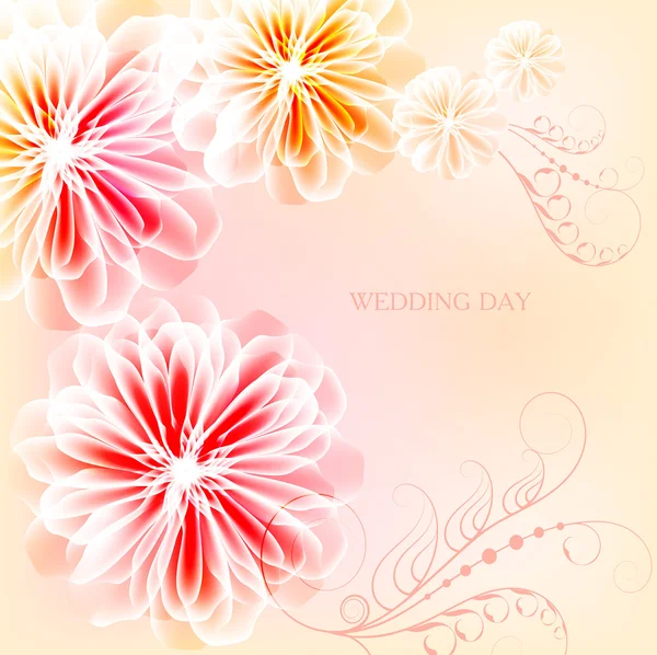 Foarte frumos card pentru ziua nunții — Vector de stoc