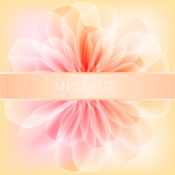 Belle fleur avec ruban de satin — Image vectorielle