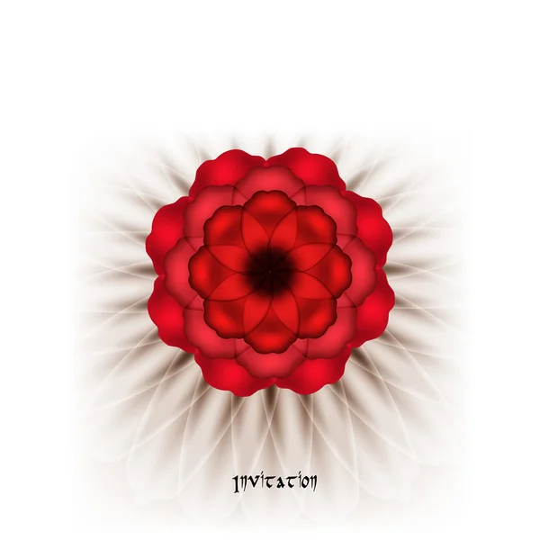 Espectacular flor roja sobre un fondo blanco . — Vector de stock