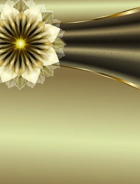 Kerstkaart met Gouden bloem — Stockvector