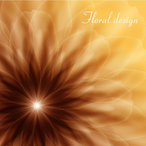 Goldene Blume, Eckvignette — Stockvektor