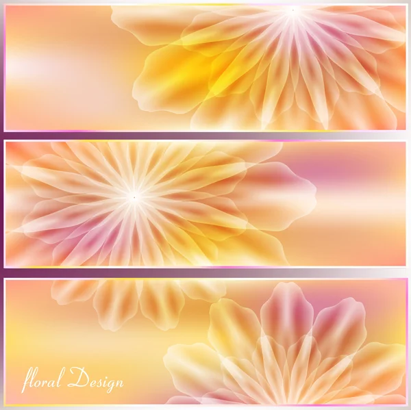 Un ensemble de cartes au motif floral — Image vectorielle