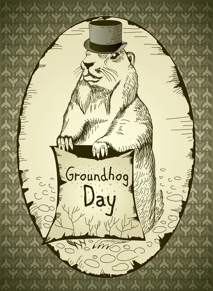 Groundhog Day — Stock Vector