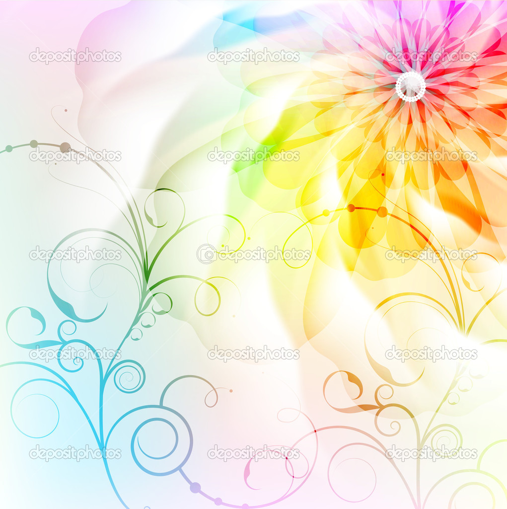 Beautiful floral background, watercolor effect Stock Vector Image by