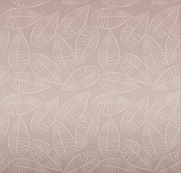 Beau motif sans couture avec des feuilles stylisées, dentelle — Image vectorielle