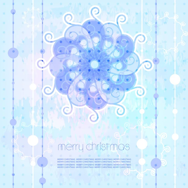 Merry christmas wenskaart, sneeuwvlok, — Stockvector