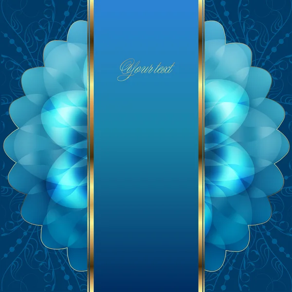 Синий цветок на голубом праздничном фоне — стоковый вектор