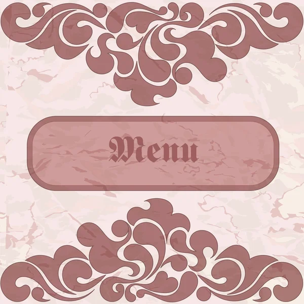 Ornamental desain tanaman, menu, undangan, label - Stok Vektor