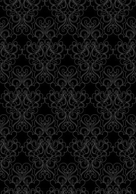 Siyah ve beyaz dikişsiz çiçek deseni