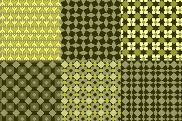 Six motifs nuances de vert — Image vectorielle