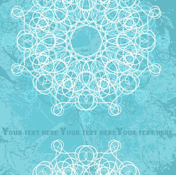 Fondo azul vintage con copos de nieve. Copia rasterizada de imagen vectorial — Archivo Imágenes Vectoriales