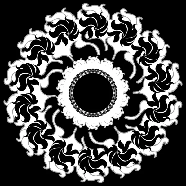 Gyönyörű fekete-fehér arabesque — Stock Vector