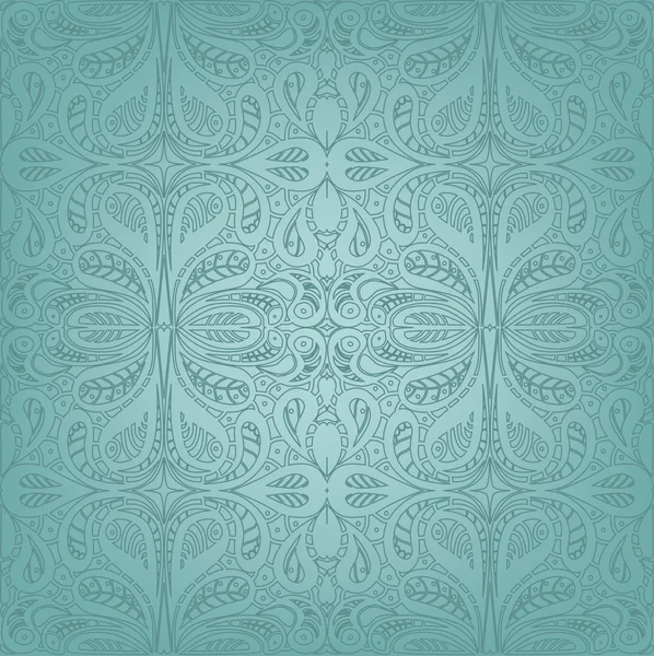 Beautiful blue seamless pattern with classical ornamentation — Wektor stockowy