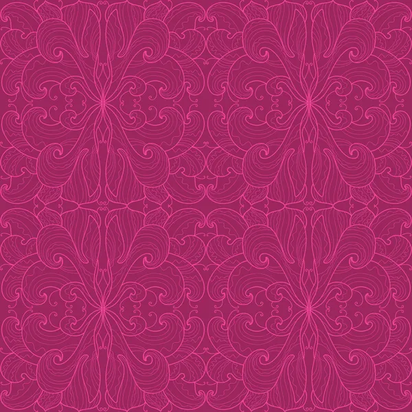 Seamless floral pattern on a dark pink background — Wektor stockowy