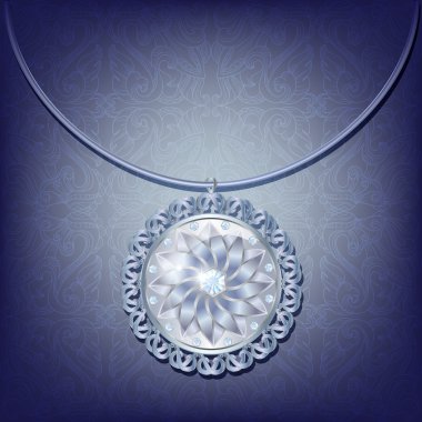 gümüş kolye Diamonds ile lüks kartı