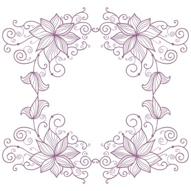 Beyaz arka plan üzerinde izole dantel çerçeve çiçek