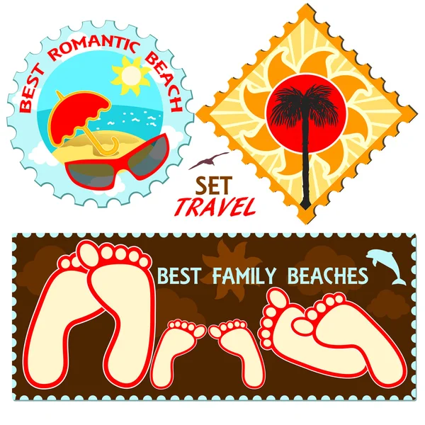 Vacation and travel of labels — Stock Vector