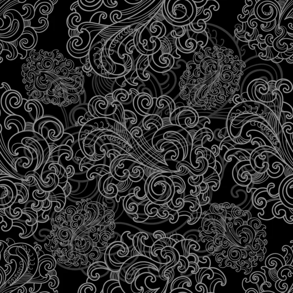 Dentelle classique motif noir et blanc — Image vectorielle