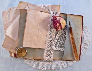 Vintage defter ve dolma kalem