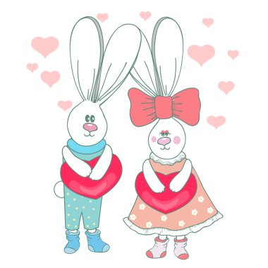 sevimli tavşanlar yürekleri.