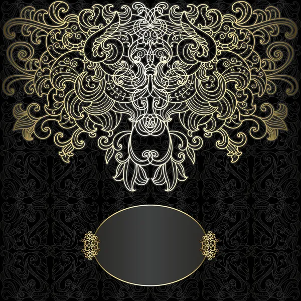 Originalkarte mit schwarzem und goldenem Design — Stockvektor