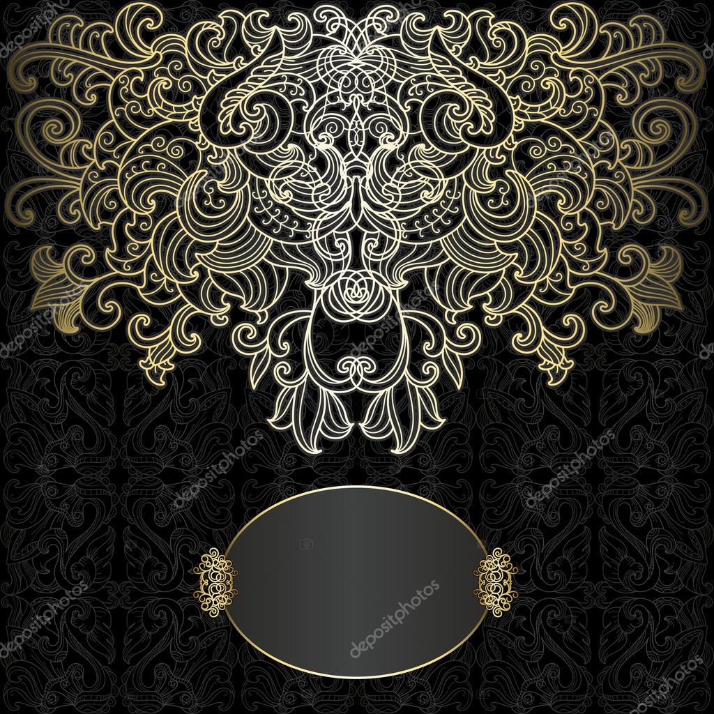Original card with black and gold design — Stock Vector © dgem22 40598321
