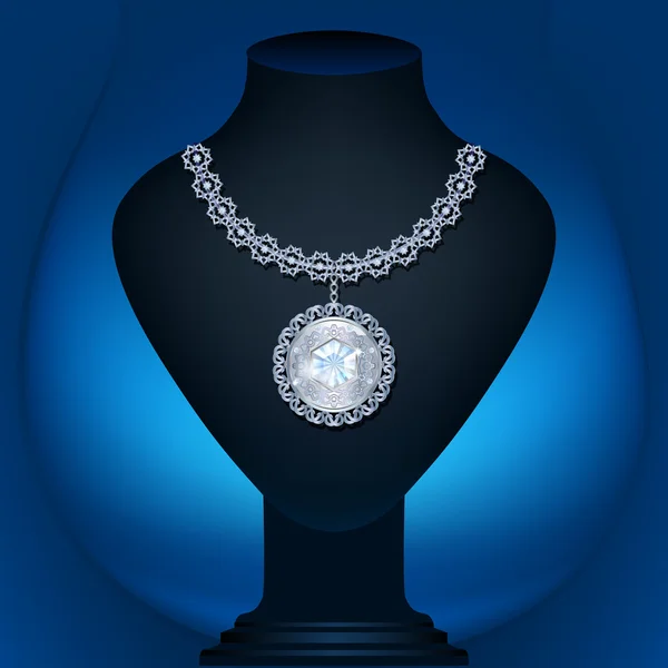 Mannequin jewelry backlit — Stock Vector