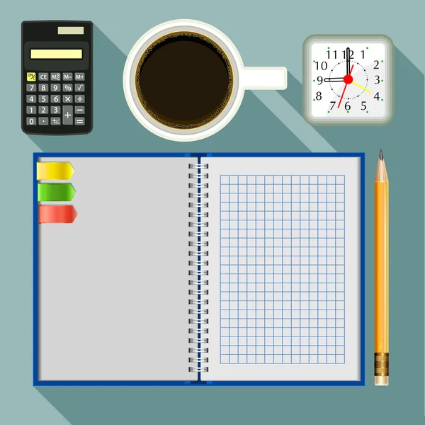 Consumabile de birou și notebook verificat — Vector de stoc