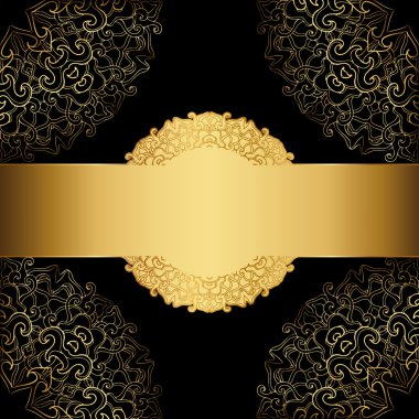 siyah bir zemin üzerine altın çerçeve. zarif etiketi