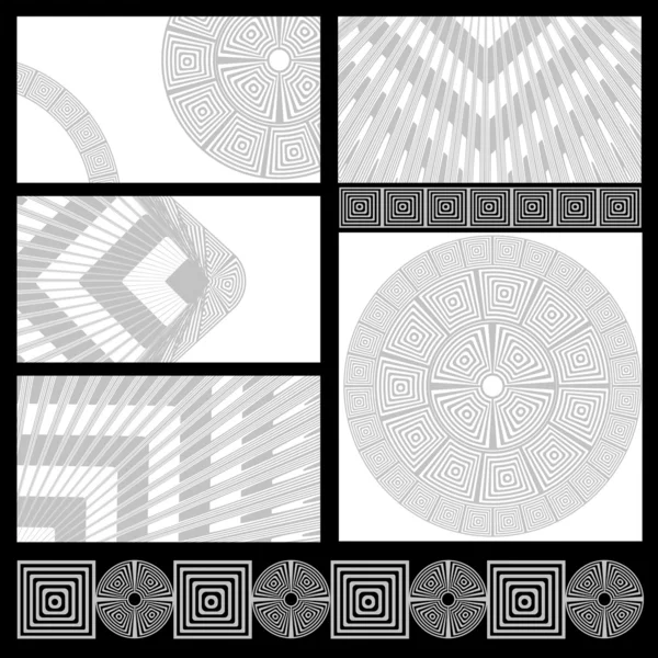 Aantal kaarten met geometrische patronen — Stockvector