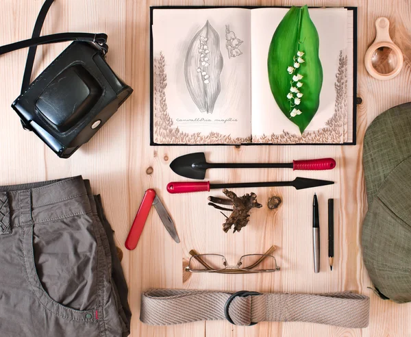 Conjunto naturaleza del investigador — Foto de Stock