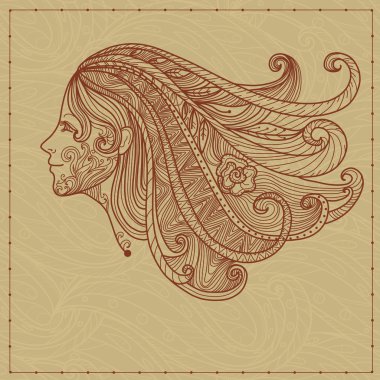 bir kadının profili.