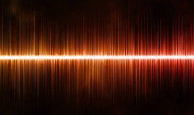 Ses dalgası, turuncu dalga frekansları. Müzik sesi, ışık soyut arkaplan, spektrum.