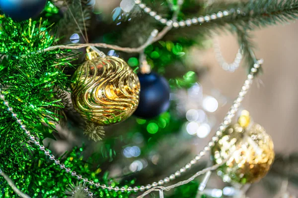 Joyeux Mas Gros Plan Boules Colorées Boîte Cadeaux Décoration Colis — Photo