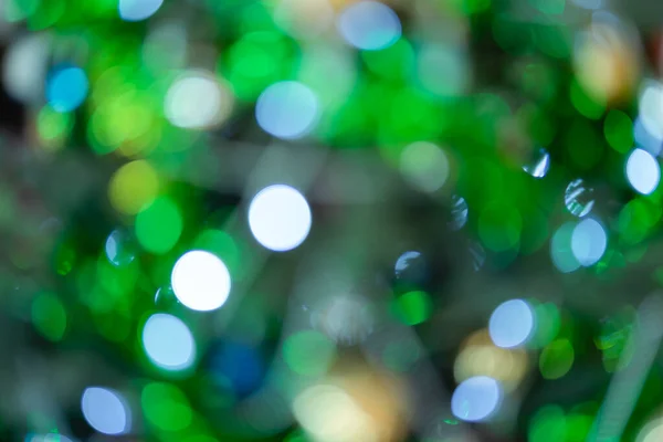 Mutlu Noel Ler Aydınlık Dairesel Bokeh Ler Noel Arkaplanındaki Yeşil — Stok fotoğraf