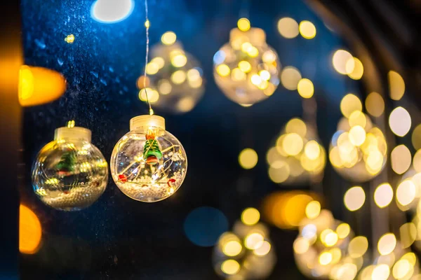 Luzes Decoração Natal Forma Uma Estrela Para Com Corda Fundo — Fotografia de Stock