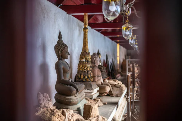 Древние Буддийские Фигуры Выставке Ват Пхра Раттана Махата Разговорной Речи — стоковое фото