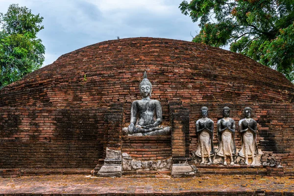 Αρχαία Φιγούρες Buddha Στο Sri Sukhot Ναός Είναι Ένα Αρχαίο — Φωτογραφία Αρχείου