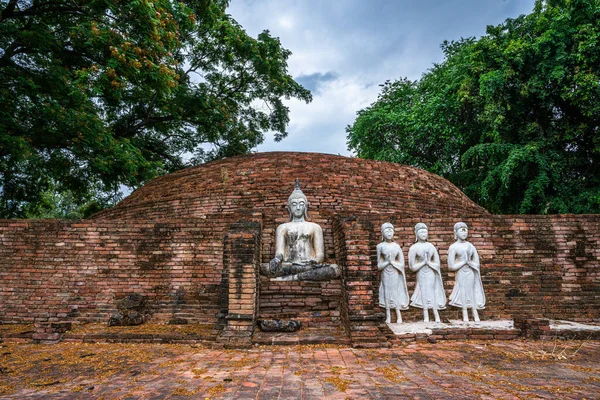 Αρχαία Φιγούρες Buddha Στο Sri Sukhot Ναός Είναι Ένα Αρχαίο — Φωτογραφία Αρχείου