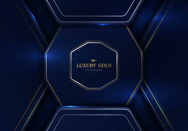 Design Modelo Azul Dourado Luxo Abstrato Modelo Geométrico Objeto Bem —  Vetores de Stock