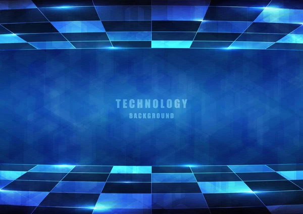 Abstract Tech Square Blue Geometric Pattern Artwork Energy Projeto Futurista — Vetor de Stock