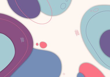 Soyut karalama şablonu tasarım dekoratif sanat tarzı. Üstüste binen minimal biçim arkaplanı. Vektör