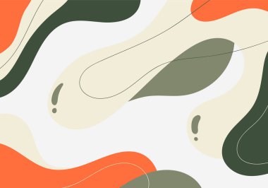 Soyut karalamalar şablon tasarımı dekoratif renkli stil. Üst üste binen sanat şablonu arka planı. Vektör