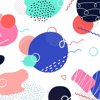 Serbest şekil çiziminin soyut karalama şablonu tasarımı. Serbest stil dekoratif arka plan. İllüstratör