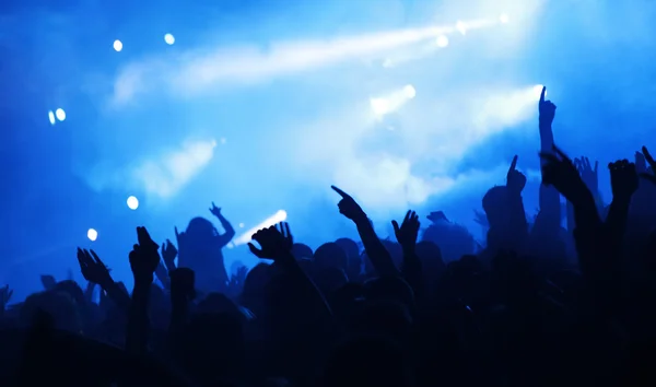 Hands up at the concert — Stock Photo, Image