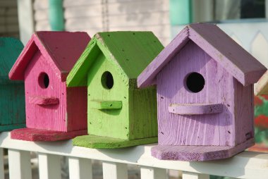 Colorful Birdhouses clipart