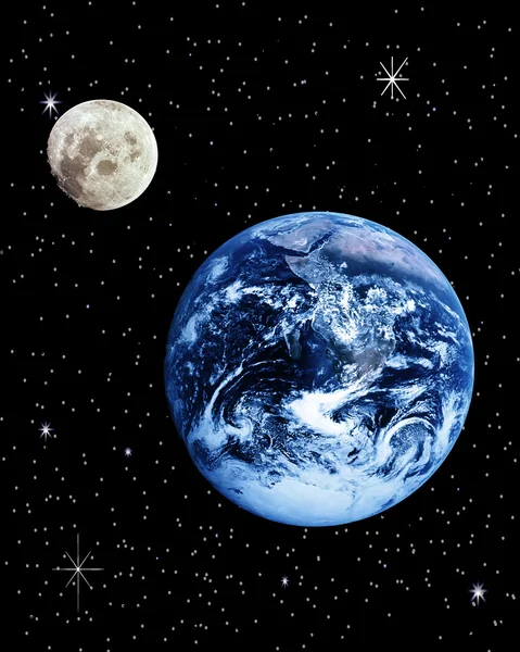Jord och måne — Stockfoto